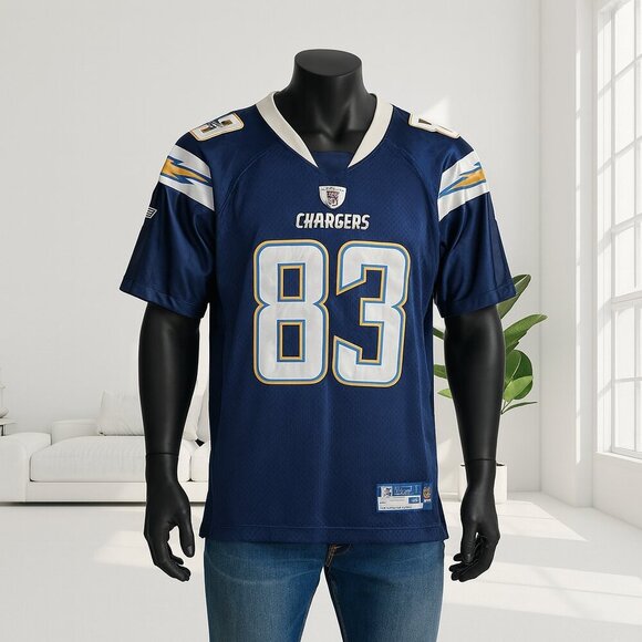 Reebok NFL Jersey Men 50 Blue San Diego Chargers Jackson 83 OnField Football - Picture 1 of 13